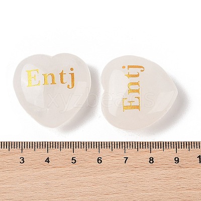 Natural Quartz Crystal Heart Engraving MBTI Figurines Statues for Home Office Desk Decorations G-K353-05I-1
