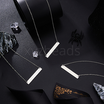 8Pcs 304 Stainless Steel Pendant Necklaces NJEW-FH0001-15P-1