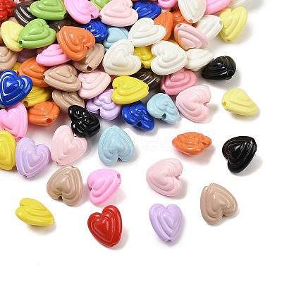 Opaque Acrylic Beads OACR-H058-04-1