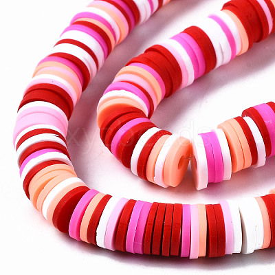 Handmade Polymer Clay Beads Strands CLAY-R089-8mm-104-1