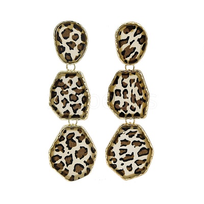 Alloy acrylic Dangle Stud Earrings EJEW-M075-01G-03-1