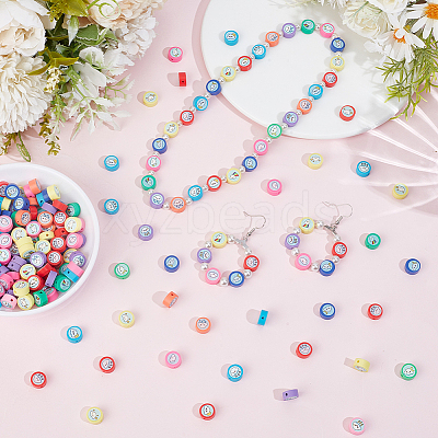 200Pcs Printed Handmade Polymer Clay Beads CLAY-PA0001-54-1