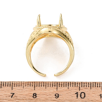 Long-Lasting Plated Brass Solitaire Ring Settings KK-D160-03G-B-1-1