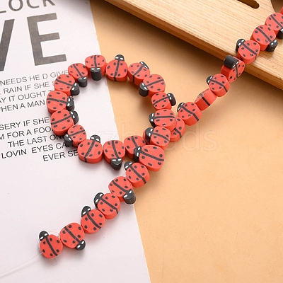 5 Strands Handmade Polymer Clay Beads CLAY-SC0001-45B-1
