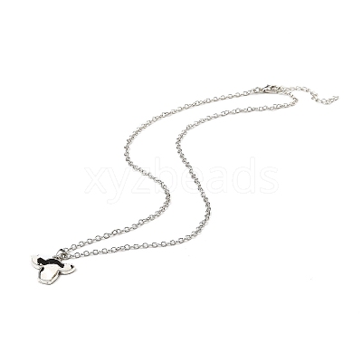 Zinc Alloy with Leather Pendant Necklces NJEW-Z034-01A-P-1