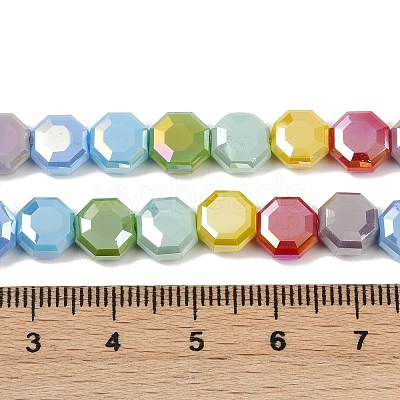 Electroplate Opaque Glass Beads Strands EGLA-G039-05A-02-1