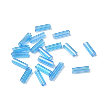 Glass Round Bugle Beads GLAA-WH0031-50D-1