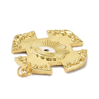 Brass Enamel Pendants KK-C223-20G-1