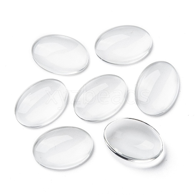 Transparent Glass Cabochons GGLA-R022-25x18-1