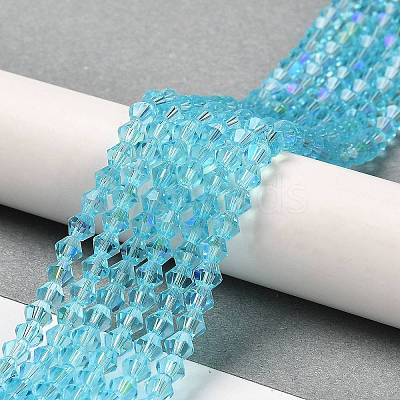 Transparent Electroplate Glass Beads Strands EGLA-A039-T4mm-L20-1