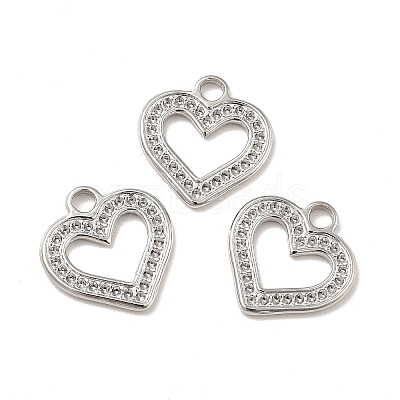 Non-Tarnish 304 Stainless Steel Pendants Rhinestone Setting LS-STAS-A066-04P-1
