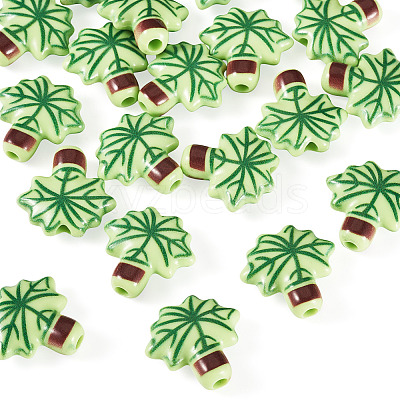 20Pcs Printed Opaque Acrylic Beads OACR-TA0004-73A-1