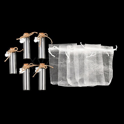 5Pcs Paw Print Glass Bottles AJEW-FG00021-1