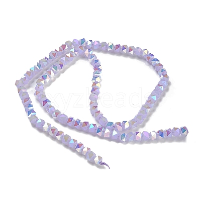 Electroplate Glass Beads Strands GLAA-Q105-02L-1