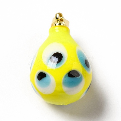 Handmade Evil Eye Lampwork Pendants LAMP-F026-04E-1