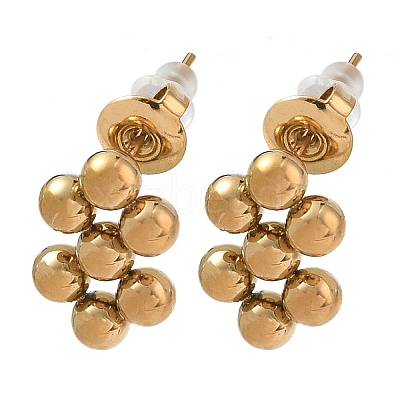 304 Stainless Steel Round Ball Stud Earrings LS-SA-CBA5A9C-02G-1