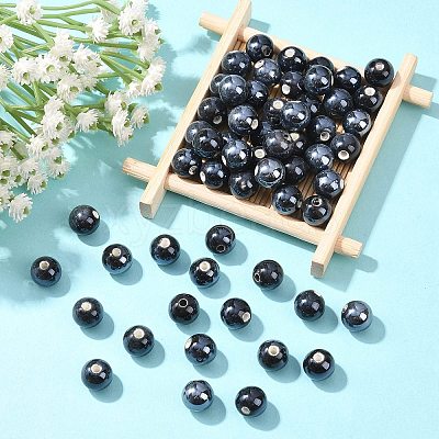 Glazed Porcelain Round Beads PORC-S489-10mm-03-1