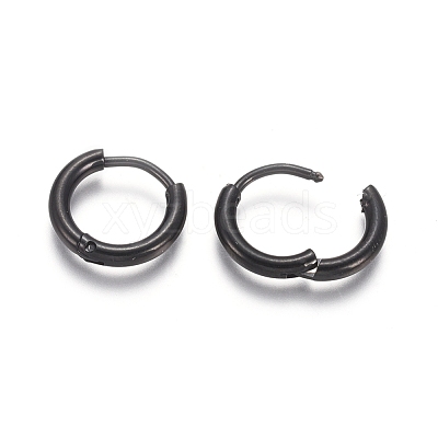 304 Stainless Steel Huggie Hoop Earrings EJEW-F111A-13mm-B-1