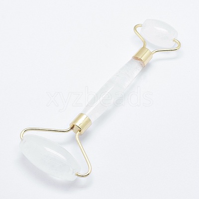 Natural Quartz Crystal Brass Face Massager MRMJ-G008-22G-1