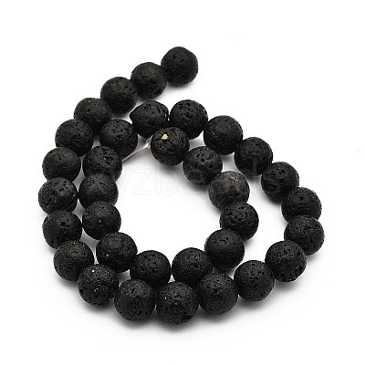 Natural Lava Rock Round Bead Strands X-G-M169-12mm-03-1