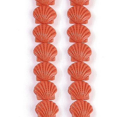 Synthetic Coral Dyed Carved Beads Strands CORA-K009-05A-02-1