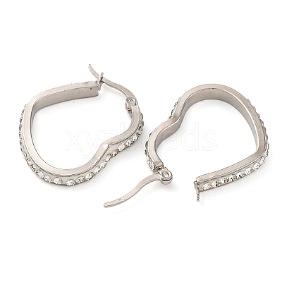 304 Stainless Steel Heart Hoop Earrings EJEW-S242-01P-B-1