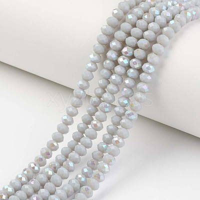 Electroplate Opaque Solid Color Glass Beads Strands EGLA-A034-P4mm-L16-1