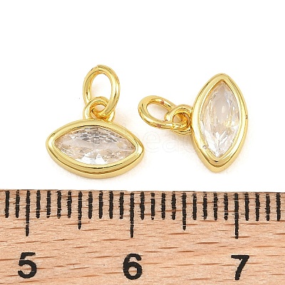 Brass Pave Cubic Zirconia Charms CU-CBA3D67-11G-01-1