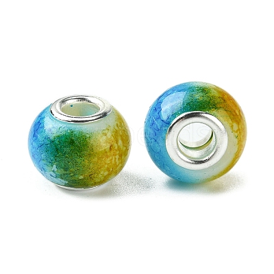Two Tone Glass European Beads GPDL-K003-01F-1