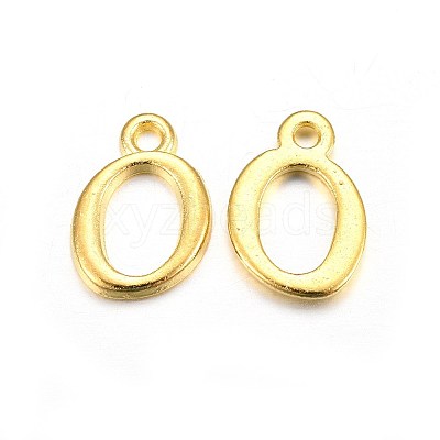 Golden Plated Alloy Letter Pendants PALLOY-J718-01G-O-1