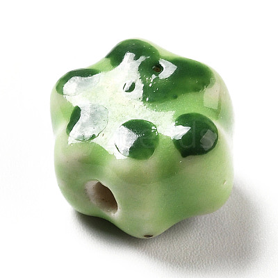 Handmade Printed Porcelain Beads X1-PORC-F005-02E-1