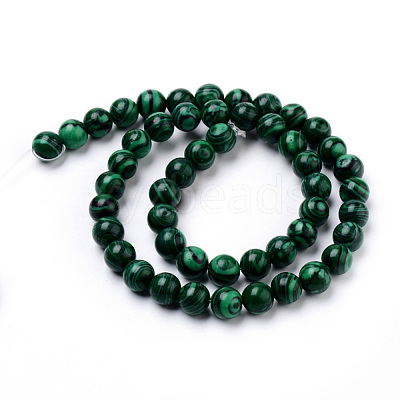 Synthetic Malachite Bead Strands G-Q462-57-4mm-1