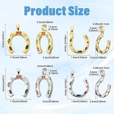 2Pcs Brass Micro Pave Cubic Zirconia Pendants KK-FS0002-15G-1