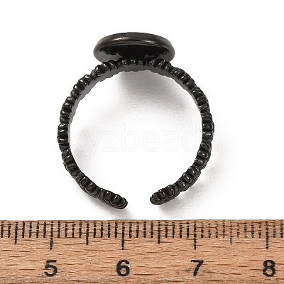 Flower 304 Stainless Steel Cuff Ring Components STAS-P454-05B-B-1