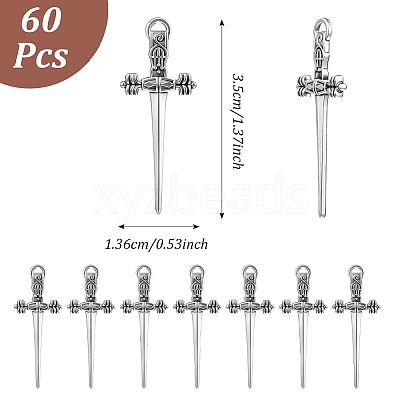 60Pcs Tibetan Style Alloy Pendants FIND-SC0023-91-1