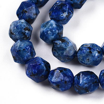 Dyed Natural Sesame Jasper Beads Strands G-T139-8mm-47G-1