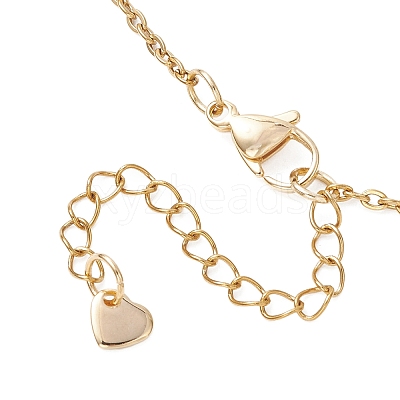 Two Tone 304 Stainless Steel Column Link Chain Pendant Necklaces NJEW-JN05935-1