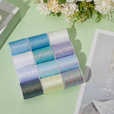 12 Rolls 12 Colors Metallic Sewing Thread OCOR-CY0002-02C-1