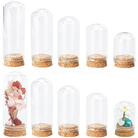 SUNNYCLUE 15Pcs 5 Styles Clear Glass Dome Cover CON-SC0001-02-1