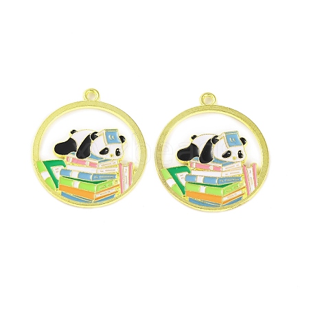 Golden Plated Alloy Enamel Pendants ENAM-Z017-08G-02-1