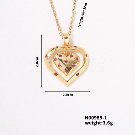 Japanese Style Heart Pendant Necklace with Hollow Design IQ0527-1