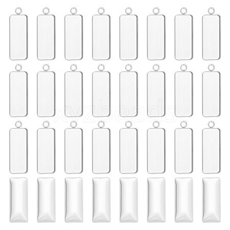 30Pcs 304 Stainless Steel Pendant Cabochon Settings STAS-UN0063-45-1