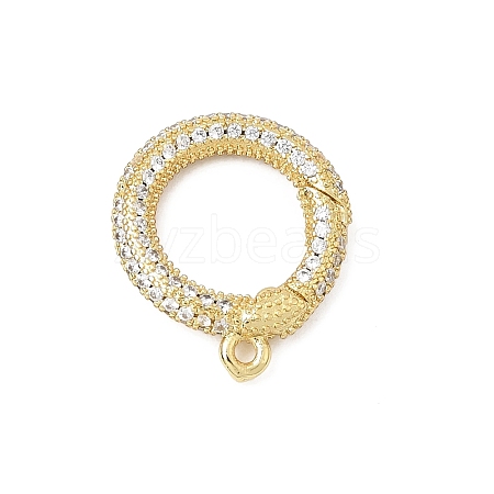 Brass Micro Pave Clear Cubic Zirconia Spring Gate Rings CU-CBA7D5E-04A-G-1