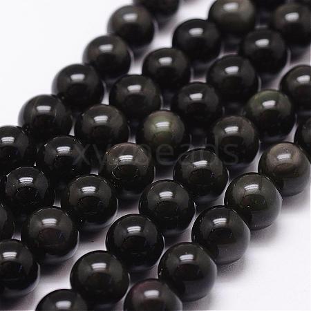 Natural Obsidian Beads Strands G-D838-12mm-04-1