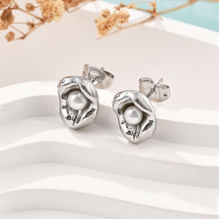 304 Stainless Steel Stud Earrings EJEW-S246-06P-1