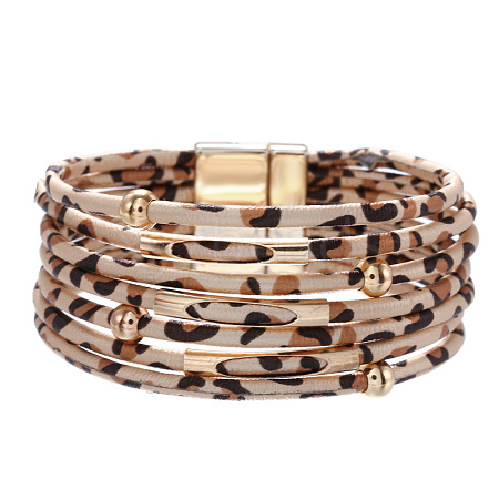 Imitation PU Leather Cord Multi-strand Bracelets for Women Girl WG4D46A-26-1