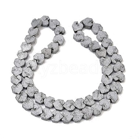 Electroplated Natural Lava Rock Beads Strands G-K388-04B-07-1