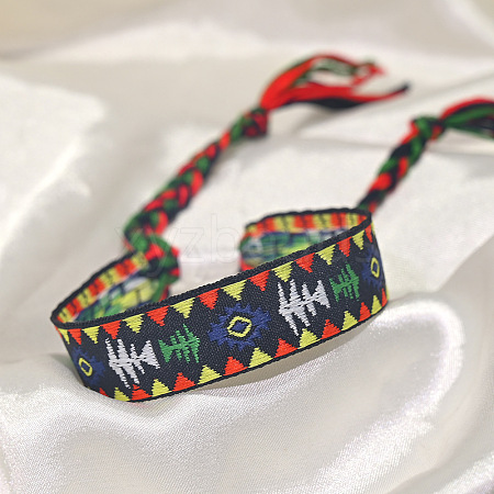Ethnic Adjustable Braided Polyester Cord Bracelets for Women WG4F23B-01-1