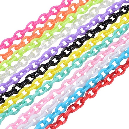 Handmade Opaque Acrylic Cable Chains MACR-CJ0001-07-1