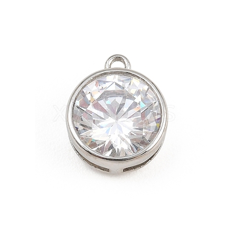 Brass Pave Clear Cubic Zirconia Charms CU-CBAD306-24C-P-1